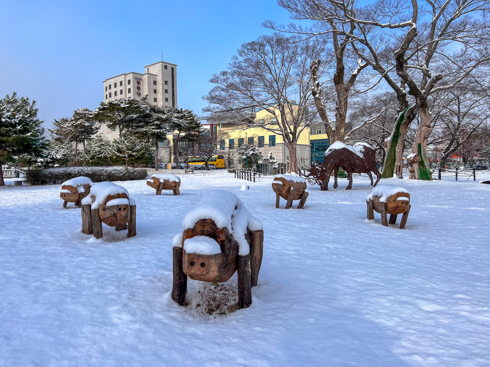 광양 유당공원 (겨울, 눈, 동물의 숲, 설경)