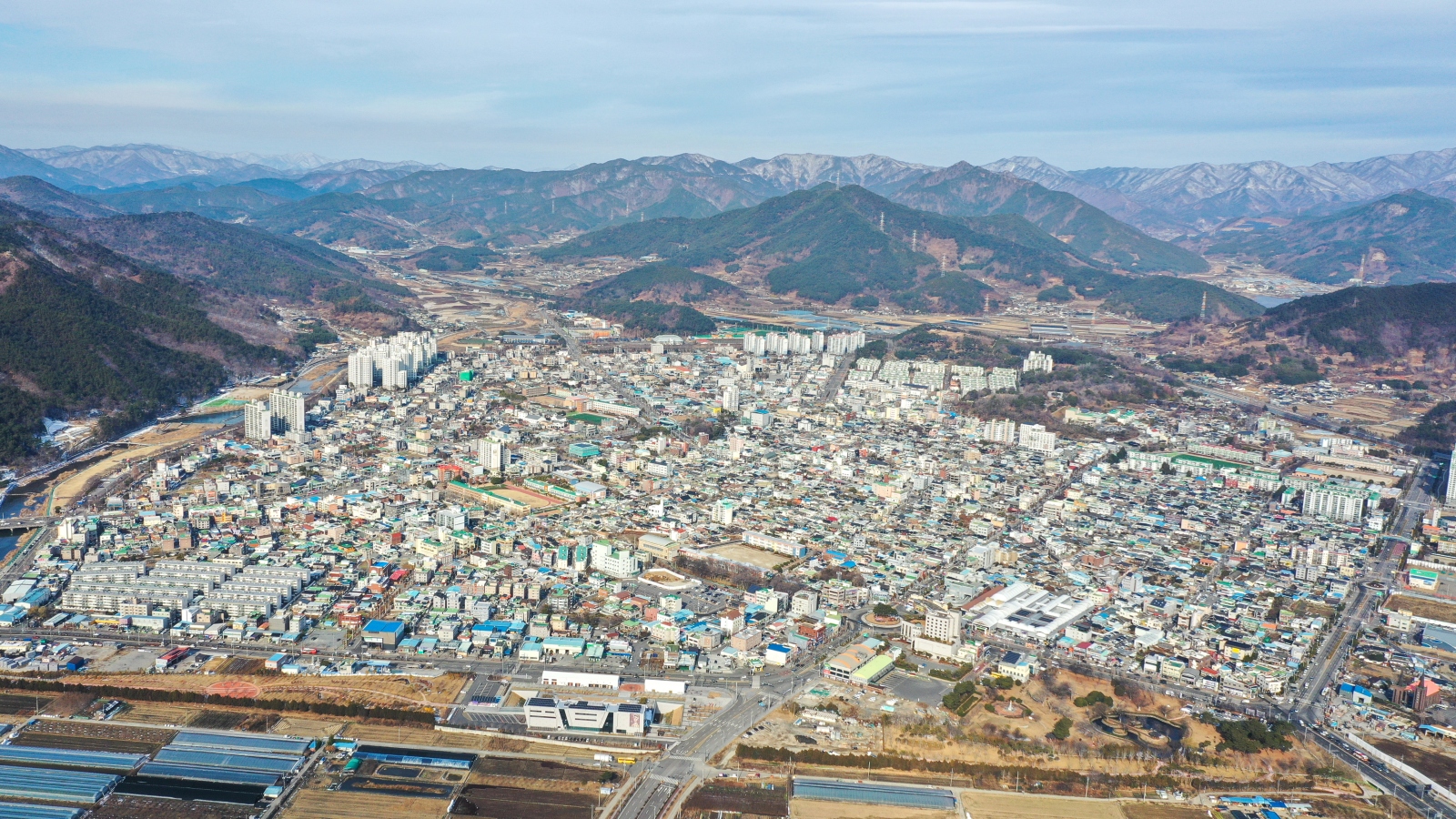 광양읍 겨울 전경 ( 드론, 헬리캠, 항공사진 )