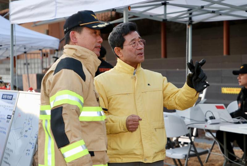 옥곡면 화재 현장 방문