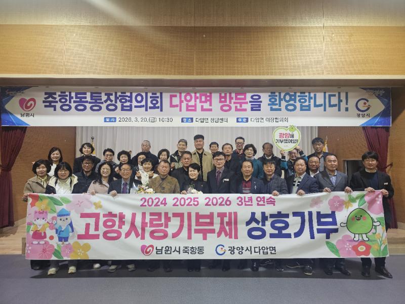 광양시 다압면·남원시 죽항동 이․통장협의회, 우호 교류 행사 개최