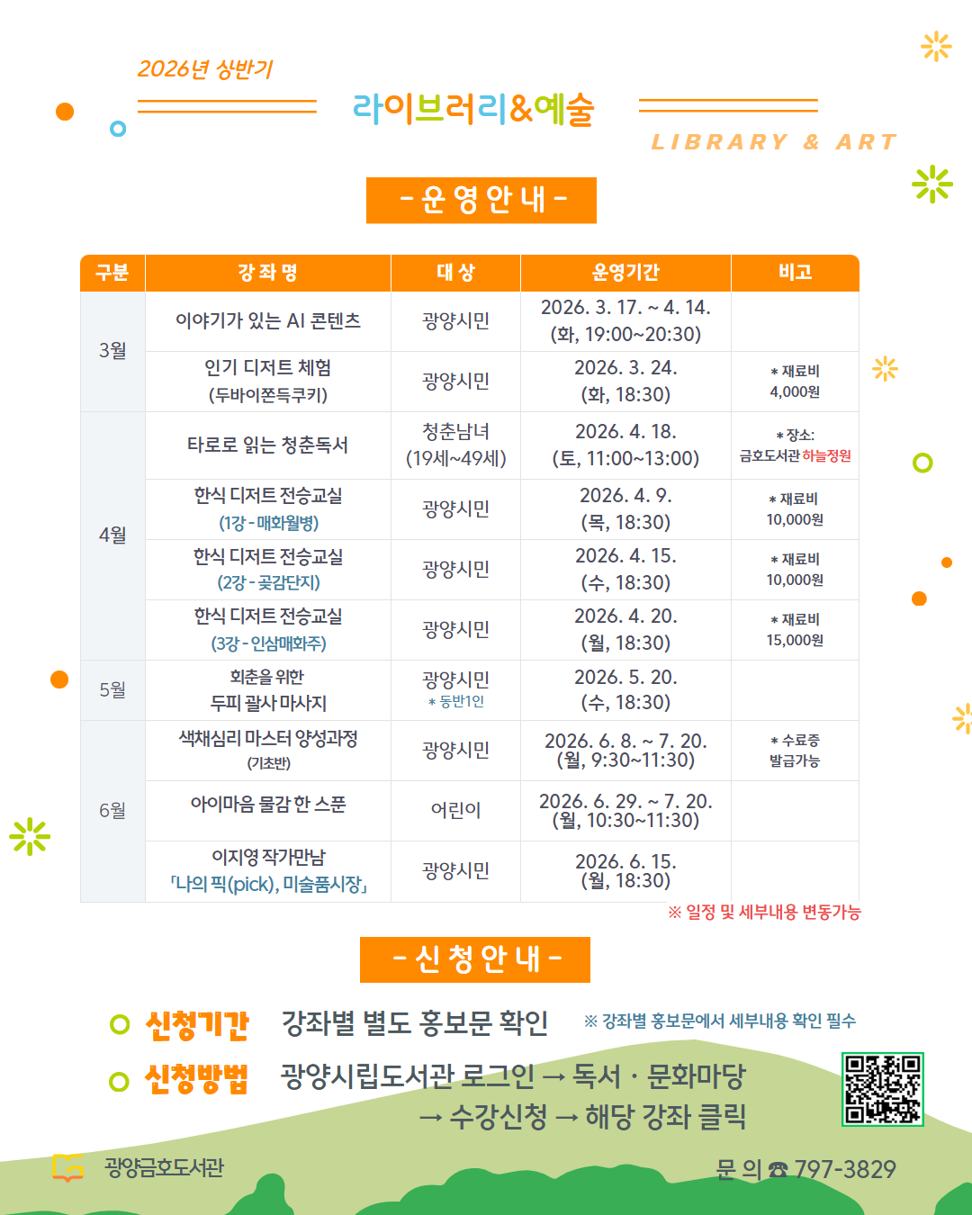 광양금호도서관, 봄맞이 '라이브러리&예술' 프로그램 운영 - 문화 | 코리아NEWS